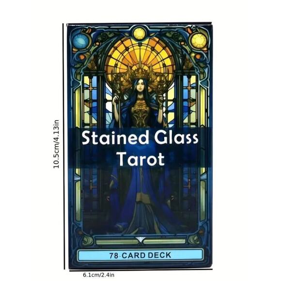 Stained Glass Tarot Cards, Fairy Tarot Cards 78 Card Deck Sealed New Excellent - Picture 6 of 6